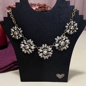 Sparkling Crystal Floral Necklace